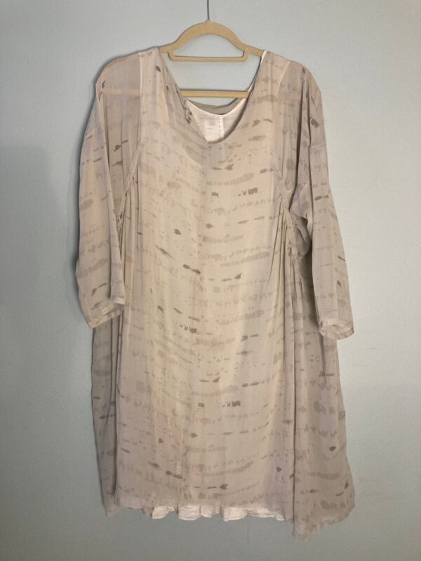 Pas de Calais - Gray Silk Flowy Dress ~ Tie-dye ~ Sz Medium ~ Fetch!