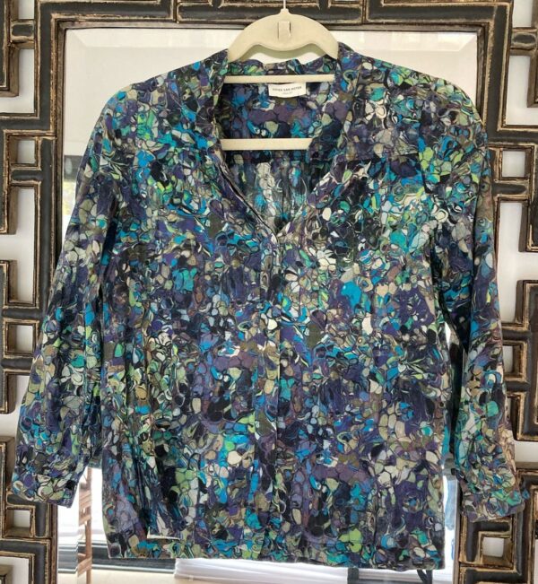 Dries Van Noten - Iconic Multicolor Print Button-up Blouse ~ Sz 36 Small