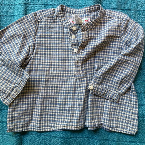 Bonpoint Cotton Plaid Boys Shirt  12 months 1 year ~ Fall Photo Ready ~ Retail $175+