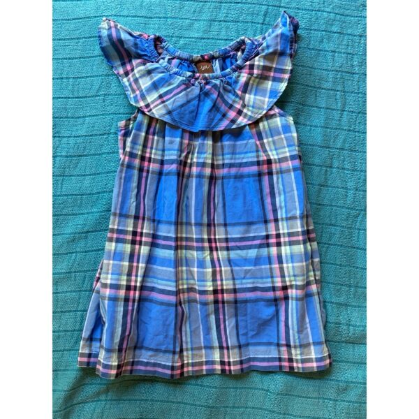 Tea Collection Dress ~ Madras Plaid Print Sundress Ruffle ~ Size 2 2T ~ So Sweet