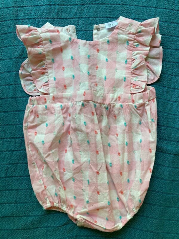 EGG Romper Pink & White Plaid Dots ~ 18 Months  ~ Sweet & Adorable