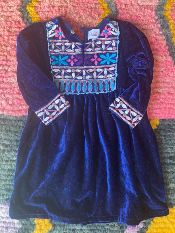 Cheeni Dress ~ 3T Girls Toddler Embroidered Velvet ~ Darling!