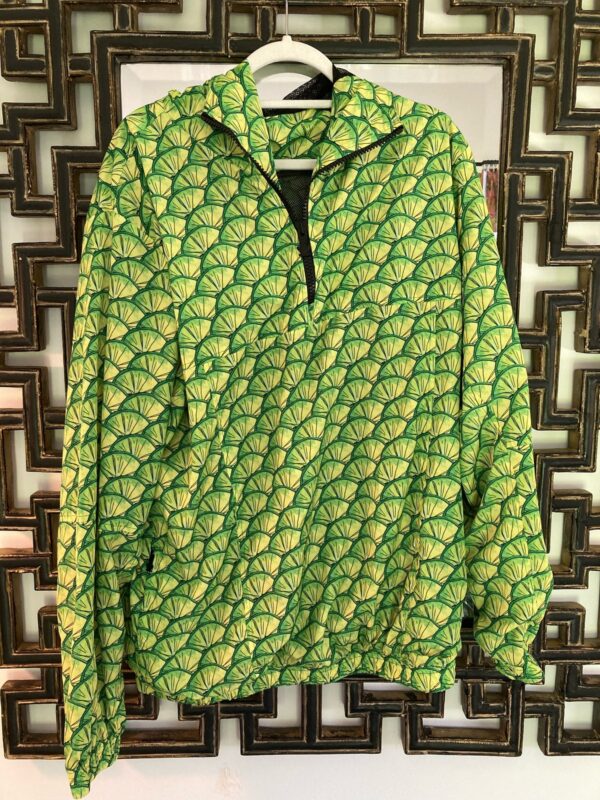 ROI du LAC Lime Print Jacket Zip Hood Windbreaker SS22 Men's L Fits Women's XL