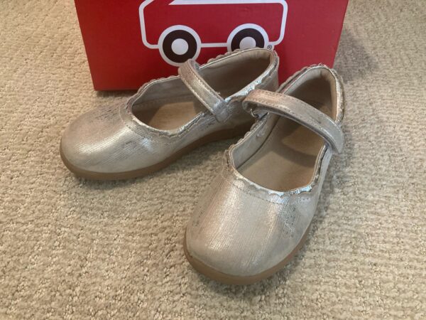 See Kai Run ~ Mary Jane 2Y in Silver flats shoes ~ Retail $65 ~ With Box