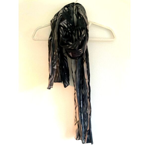 Serial Cultura - Shibori Abstract Scarf Gray Black & White ~ Lightweight Cotton