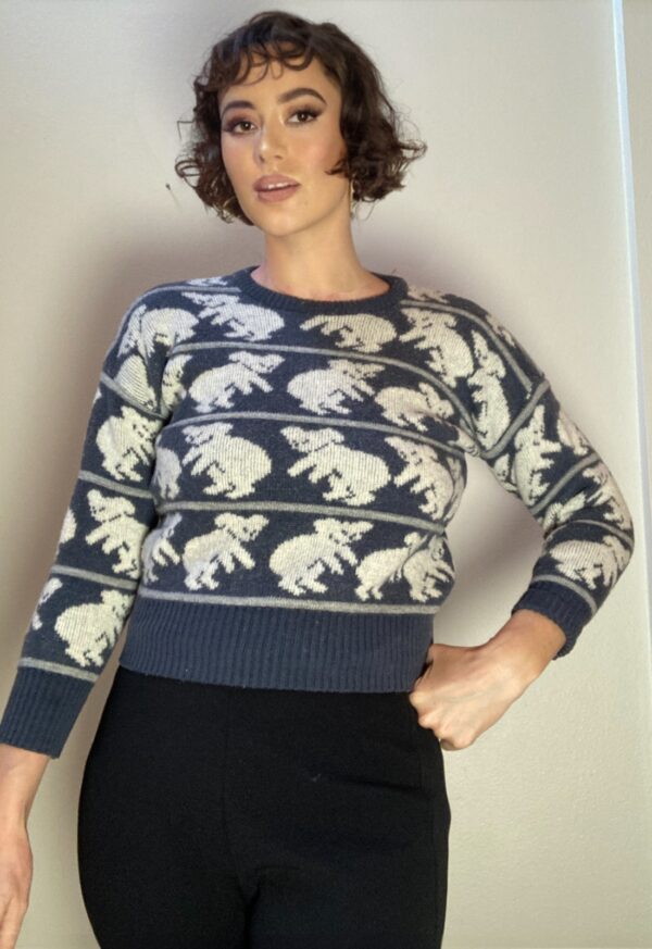 Vintage Koala Sweater 100% Australia Wool Heavyweight Shrunken Cropped ~ Sz S