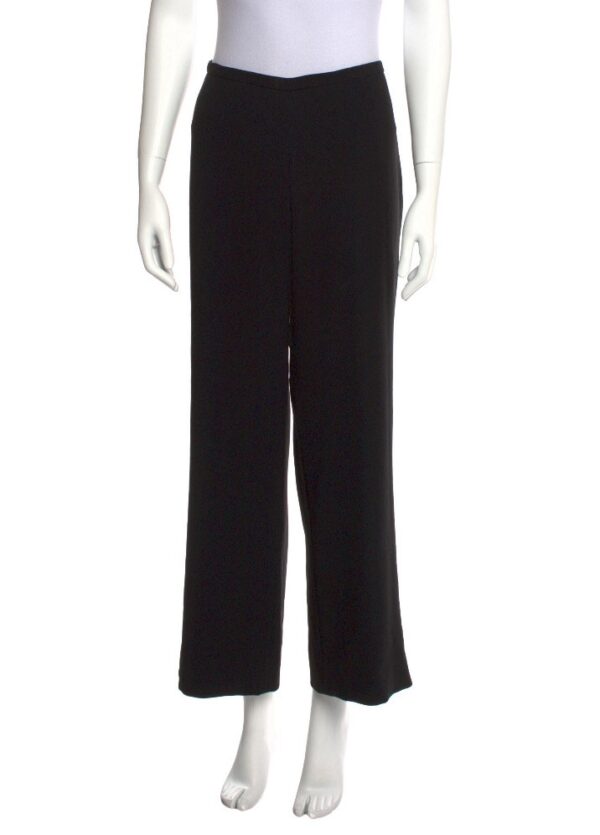 Max Mara Black Wide-leg Pants Silk Detail Lovely Dress Size 10 ~ LUX Quality!