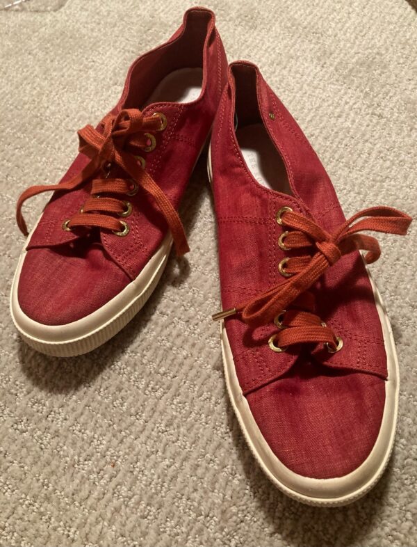 The Row x Superga Sneakers ~ Rust Red Linen ~ Size 9.5 Womens 8 Mens Excellent